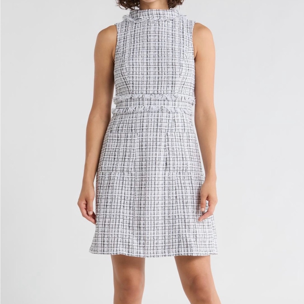Eliza J. 

Roll Neck A-Line
Tweed Dress
Sleeveless Plaid Dress